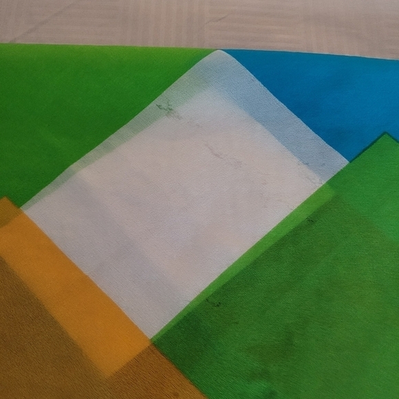 Colorblock Geometric Silky Scarf - Picture 4 of 6